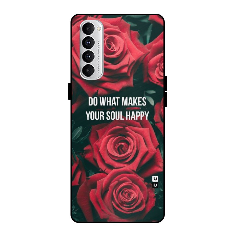 Soul Happy Metal Back Case for Oppo Reno4 Pro
