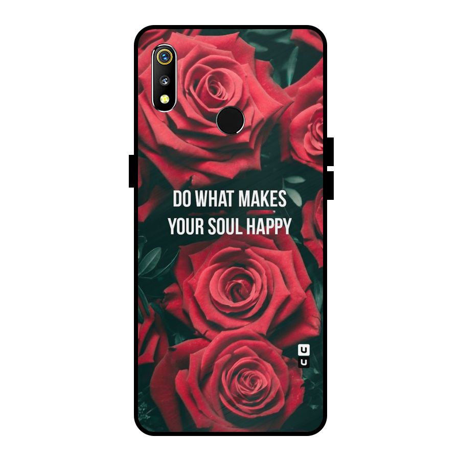 Soul Happy Metal Back Case for Realme 3i