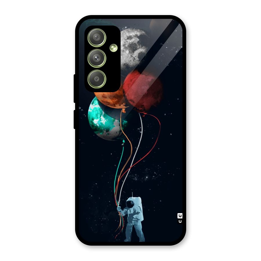 Space Balloons Glass Back Case for Galaxy A54