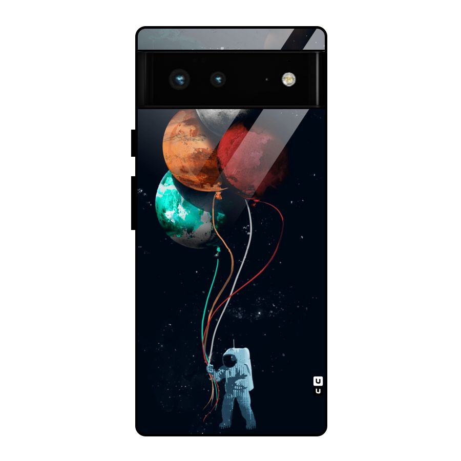 Space Balloons Glass Back Case for Google Pixel 6