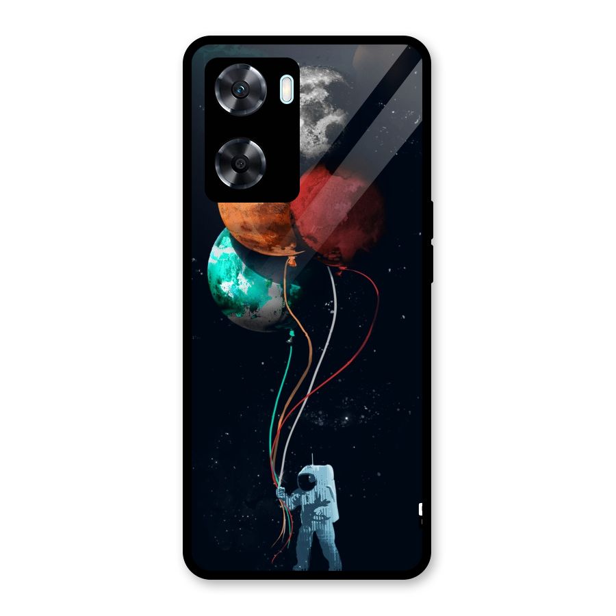 Space Balloons Glass Back Case for Oppo A77s