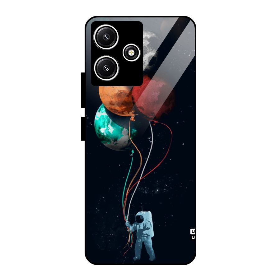 Space Balloons Glass Back Case for Poco M6 Pro