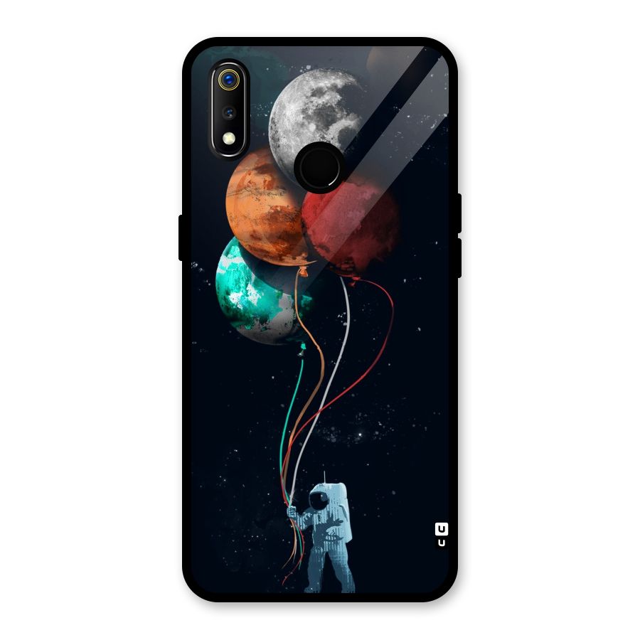 Space Balloons Glass Back Case for Realme 3