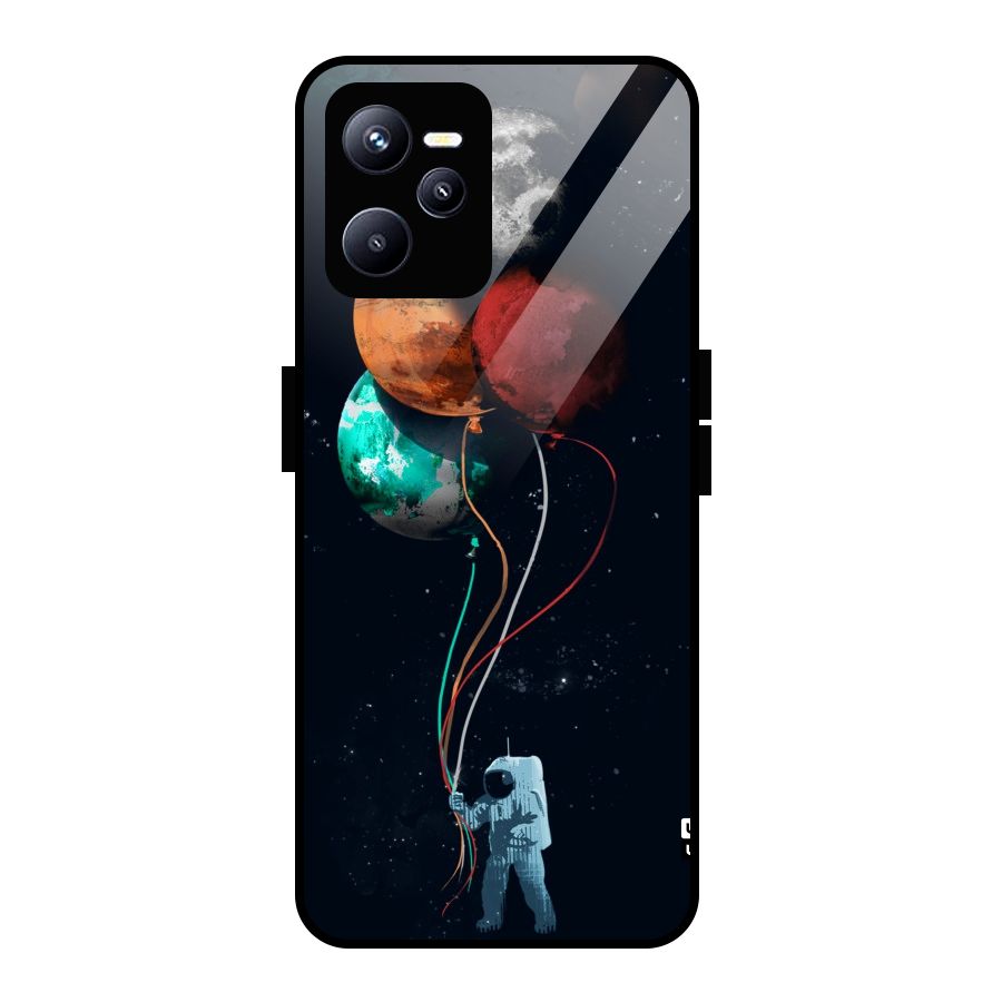 Space Balloons Glass Back Case for Realme C35