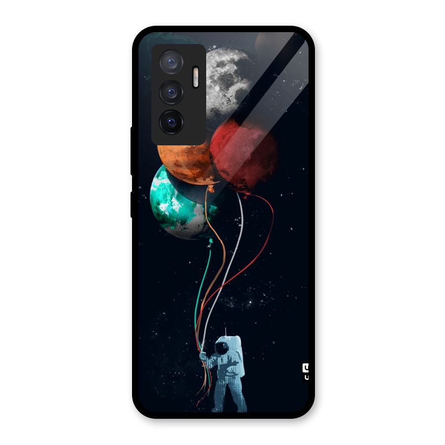 Space Balloons Glass Back Case for Vivo V23e