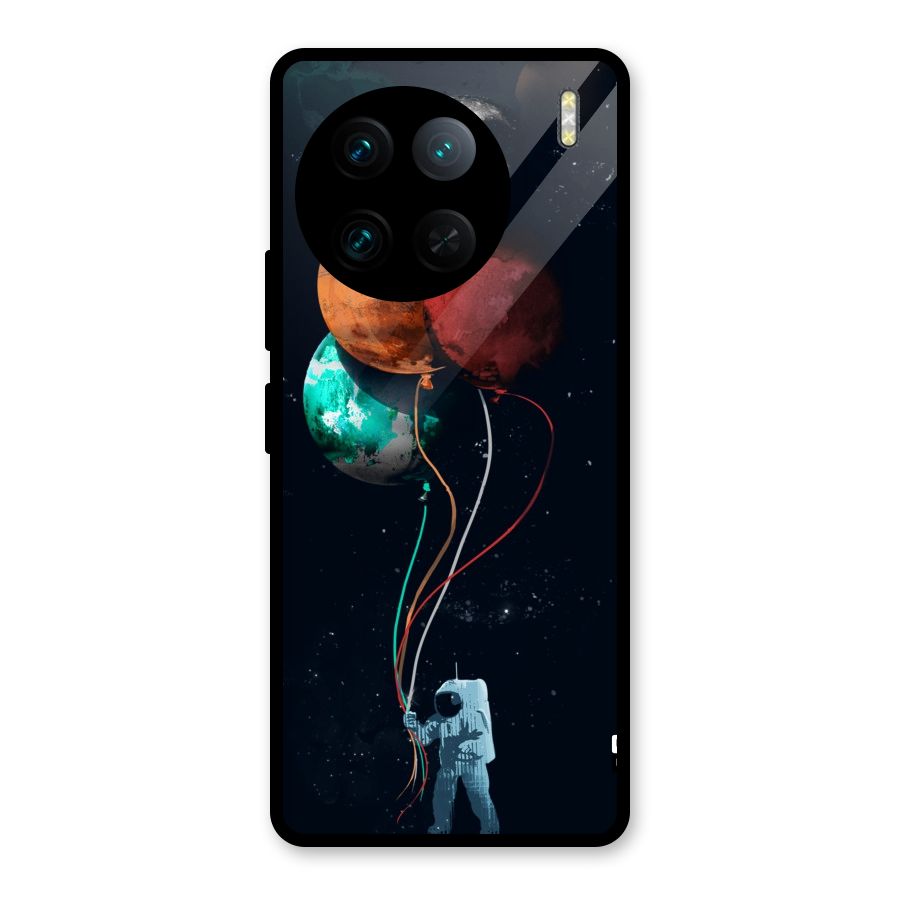 Space Balloons Glass Back Case for Vivo X90 Pro