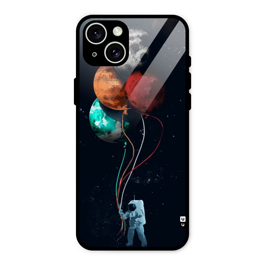 Space Balloons Glass Back Case for iPhone 15 Plus