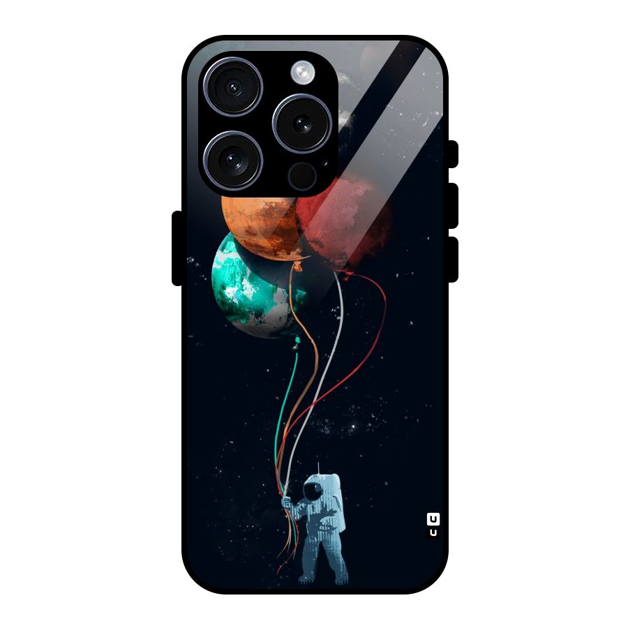 Space Balloons Glass Back Case for iPhone 15 Pro