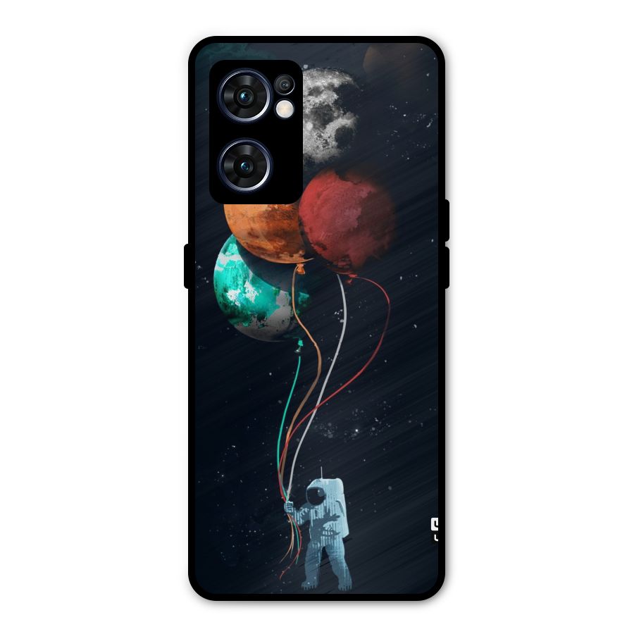 Space Balloons Metal Back Case for Oppo Reno7 5G