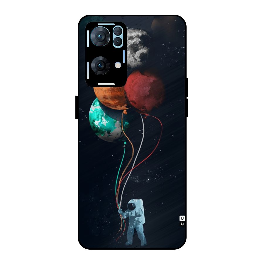 Space Balloons Metal Back Case for Oppo Reno7 Pro 5G