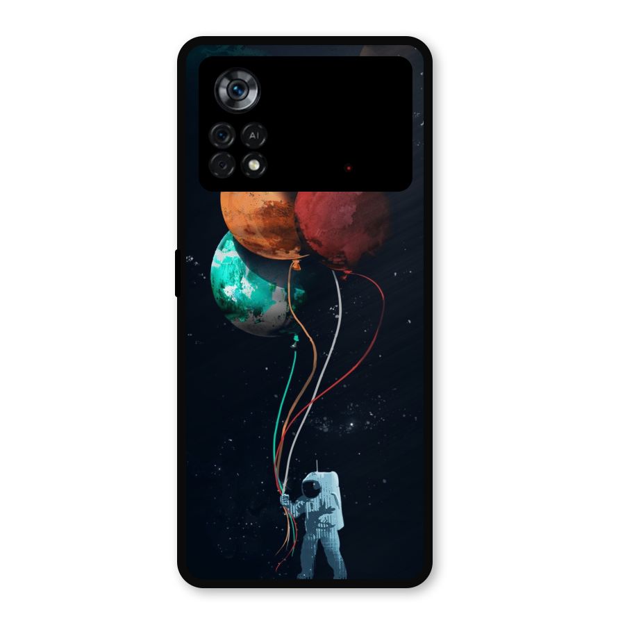 Space Balloons Metal Back Case for Poco X4 Pro 5G