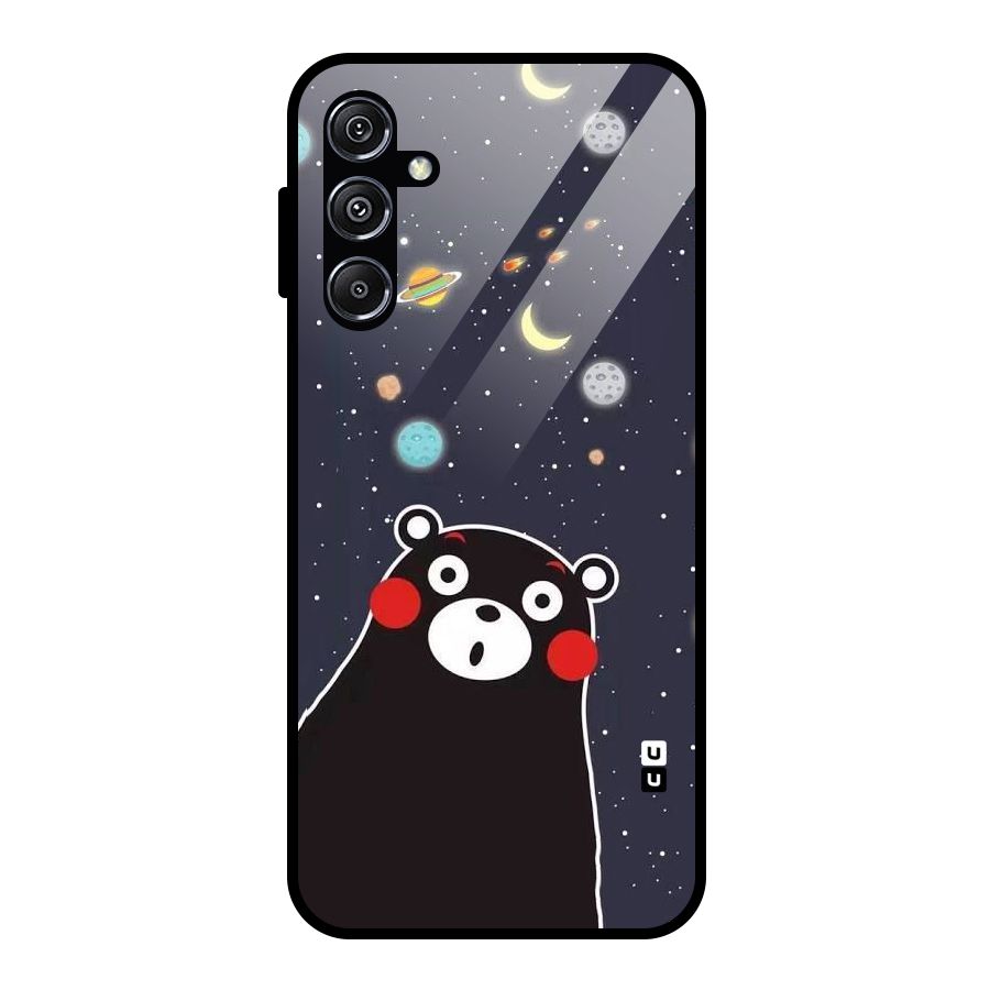 Space Bear Glass Back Case for Galaxy M34 5G