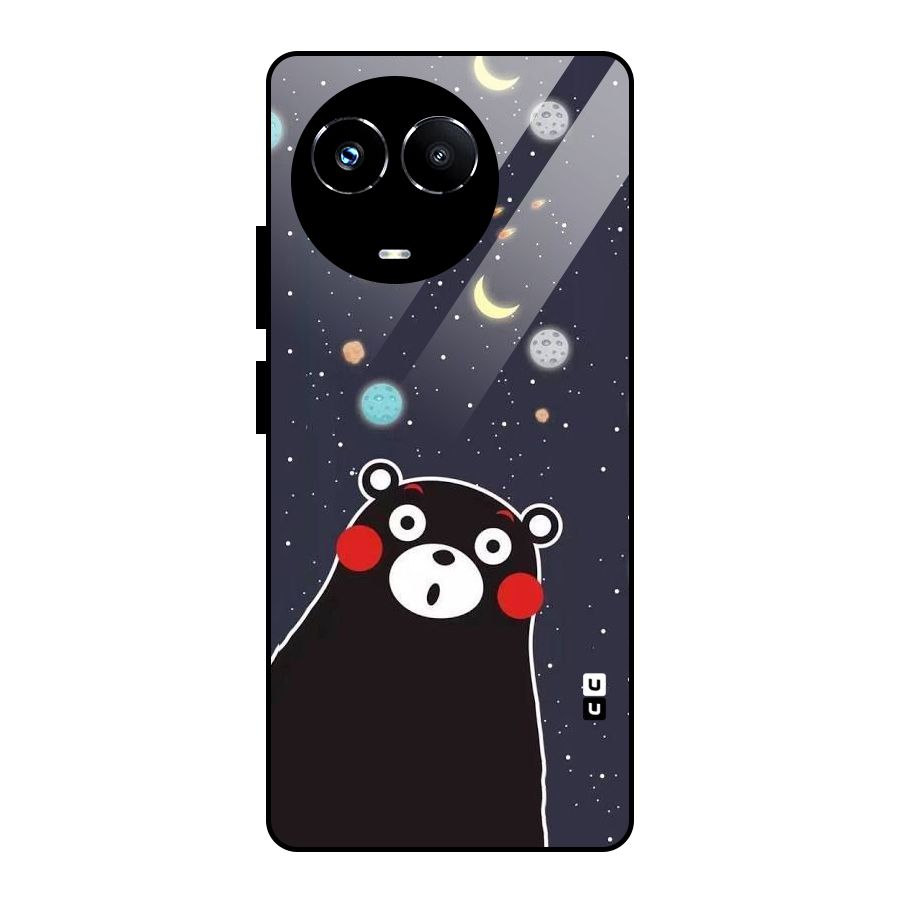 Space Bear Glass Back Case for Realme 11X