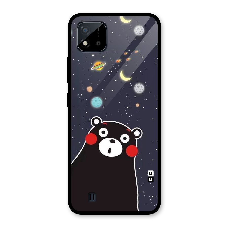 Space Bear Glass Back Case for Realme C11 2021