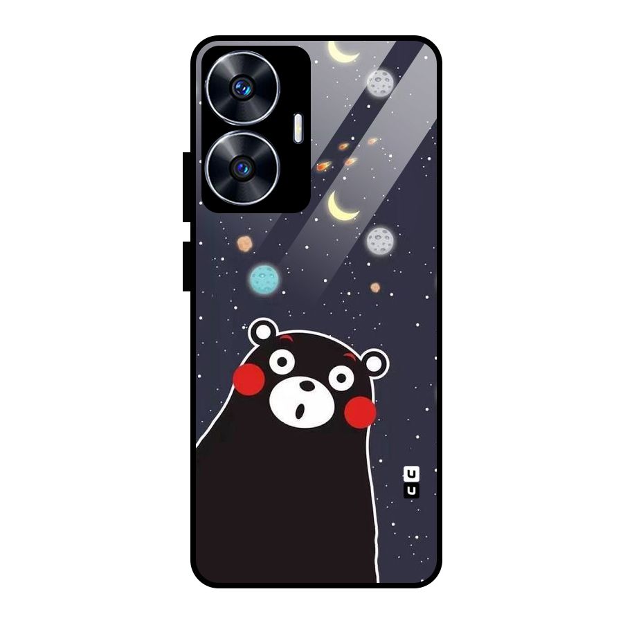 Space Bear Glass Back Case for Realme Narzo N55