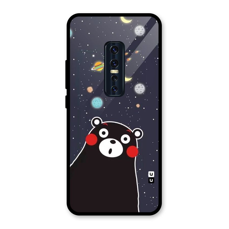 Space Bear Glass Back Case for Vivo V17 Pro