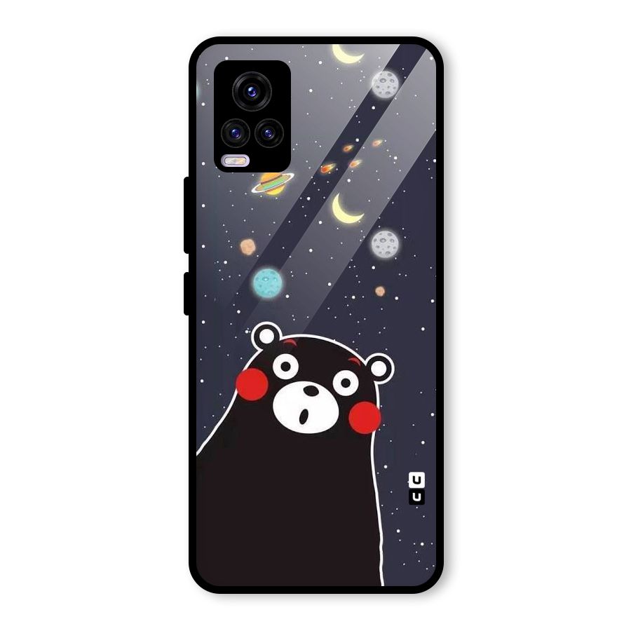 Space Bear Glass Back Case for Vivo V20 2021