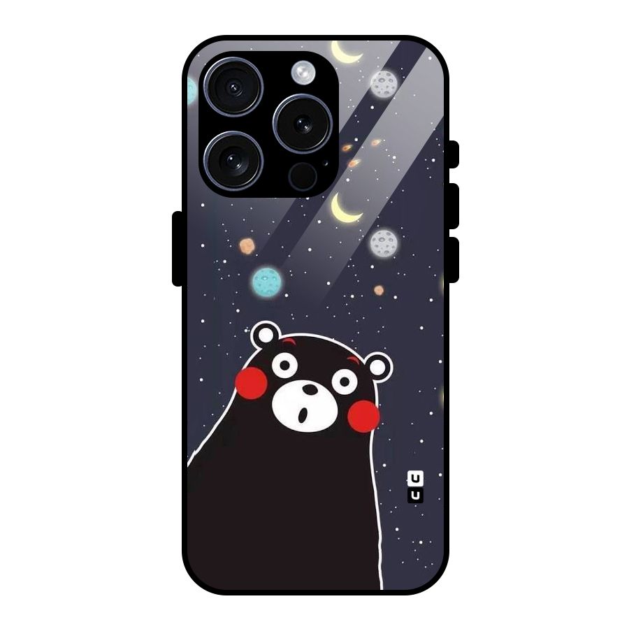Space Bear Glass Back Case for iPhone 15 Pro