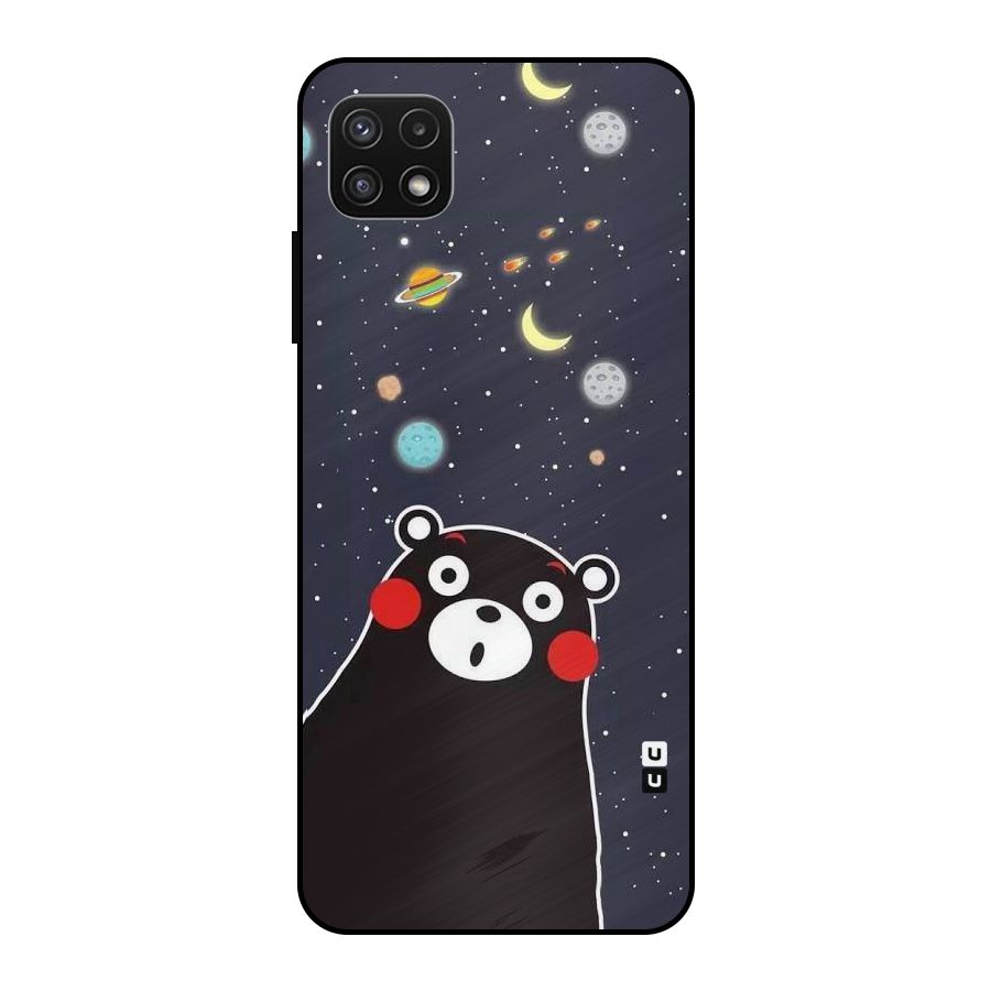 Space Bear Metal Back Case for Galaxy A22 5G