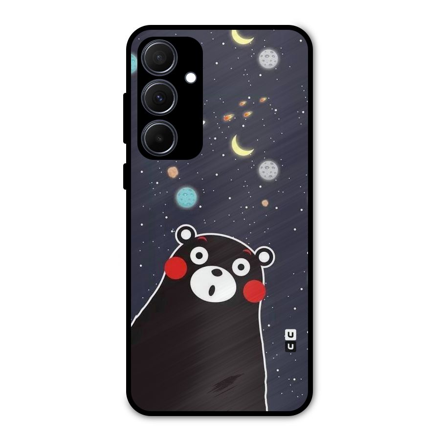 Space Bear Metal Back Case for Galaxy A35