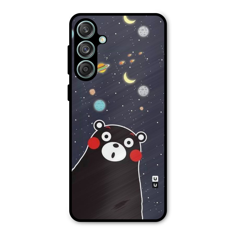 Space Bear Metal Back Case for Galaxy M55 5G