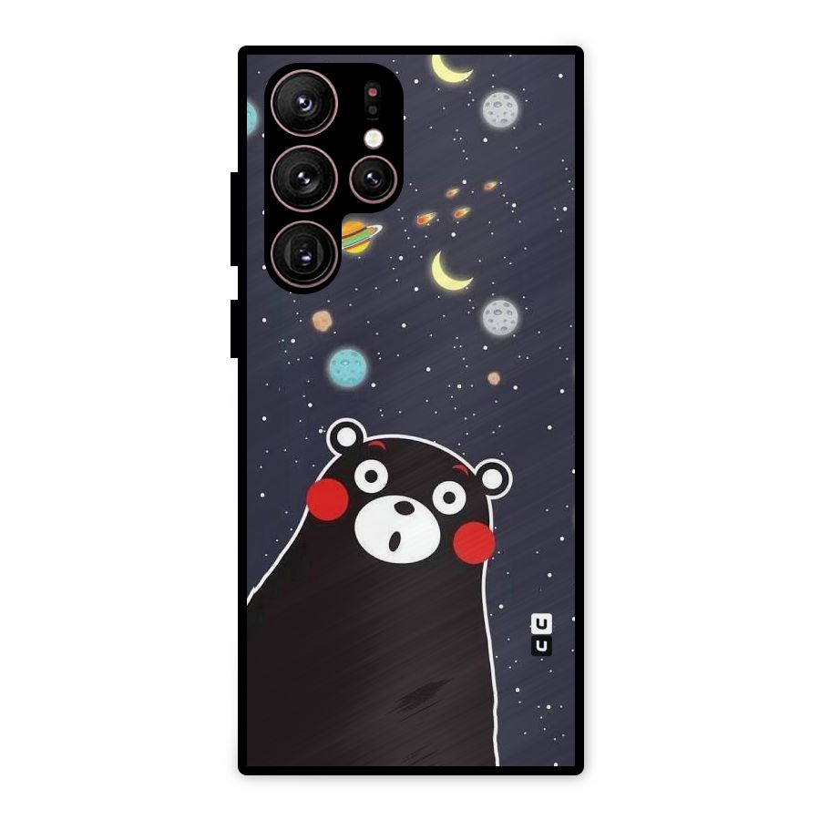 Space Bear Metal Back Case for Galaxy S22 Ultra 5G