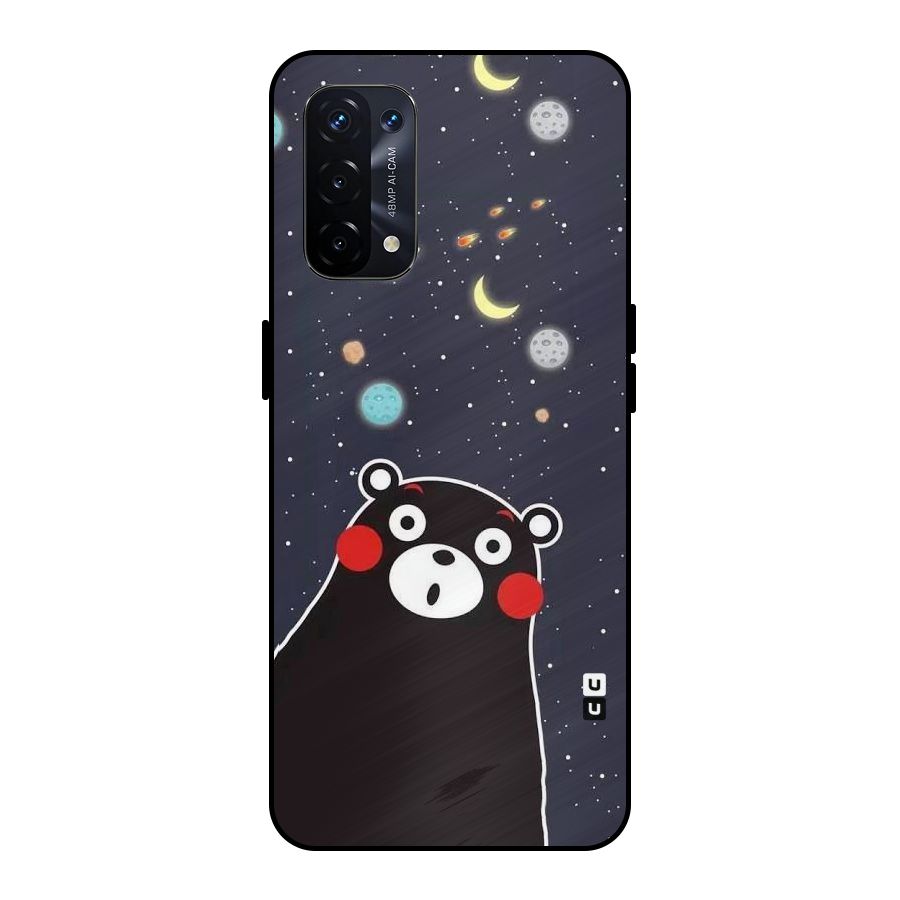 Space Bear Metal Back Case for Oppo A74 5G