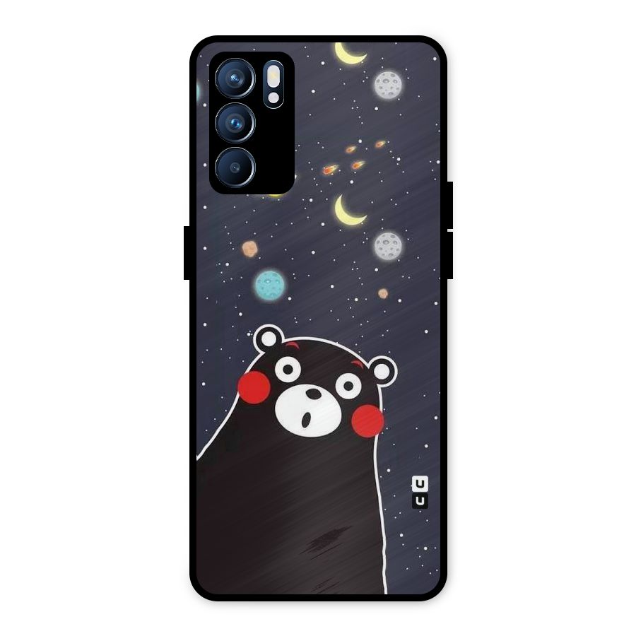 Space Bear Metal Back Case for Oppo Reno6 5G