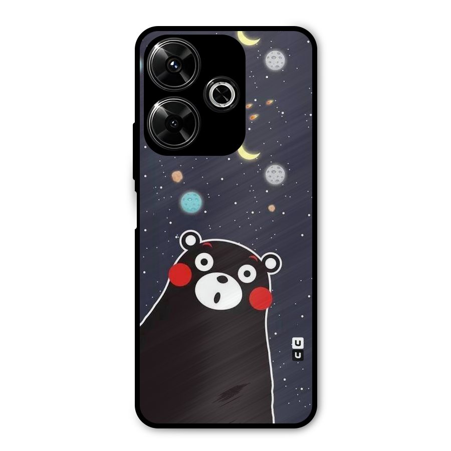 Space Bear Metal Back Case for Poco M6 Plus