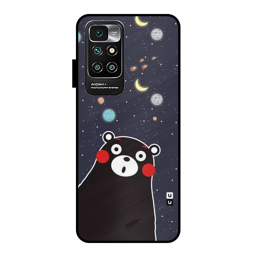 Space Bear Metal Back Case for Redmi 10 Prime