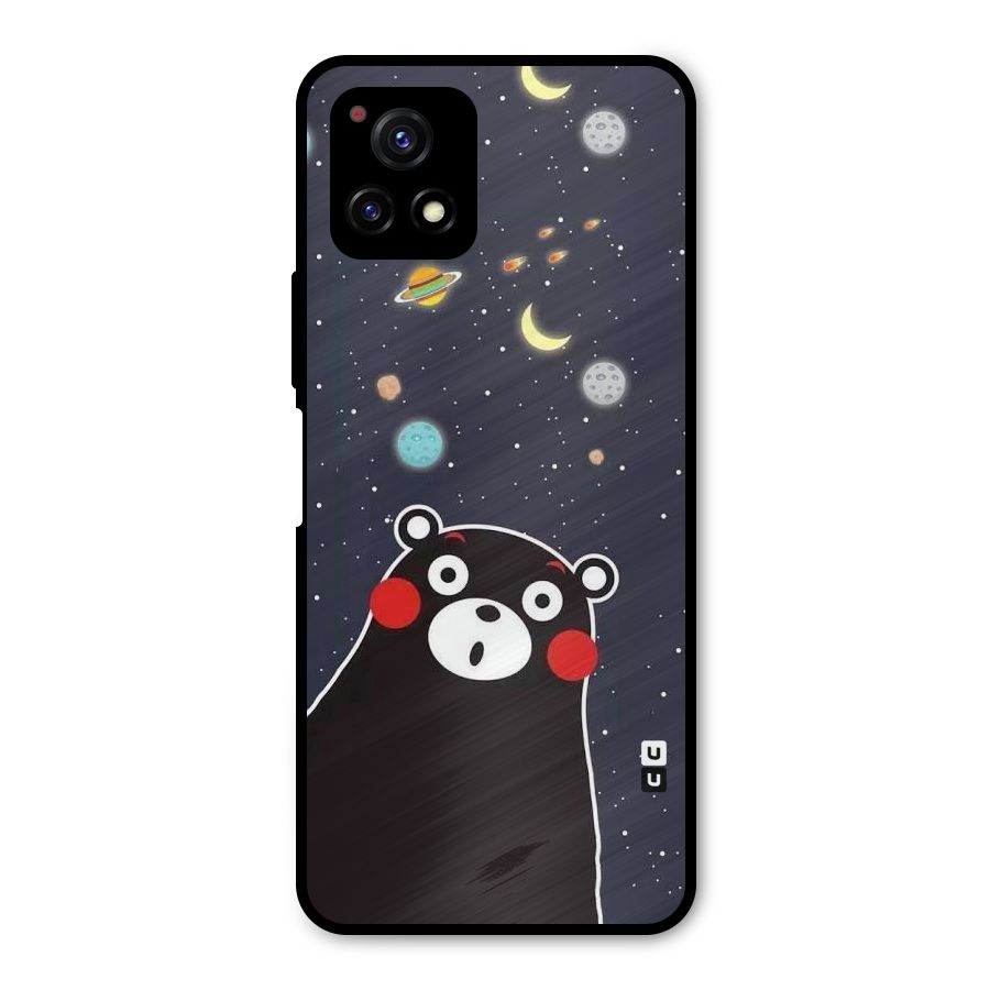 Space Bear Metal Back Case for Vivo Y72 5G