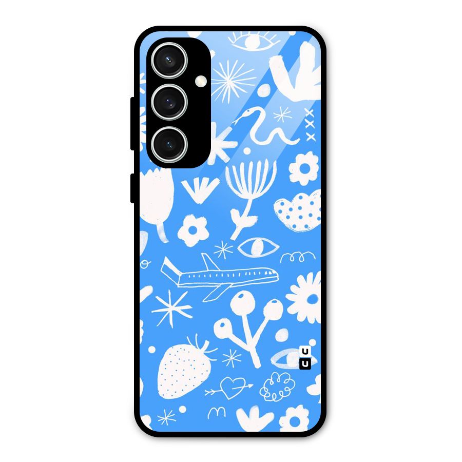 Space Blue Pattern Glass Back Case for Galaxy S23 FE