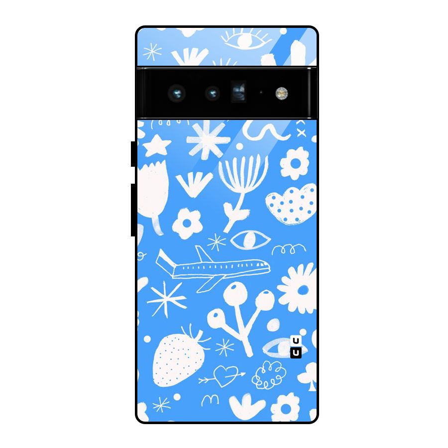 Space Blue Pattern Glass Back Case for Google Pixel 6 Pro