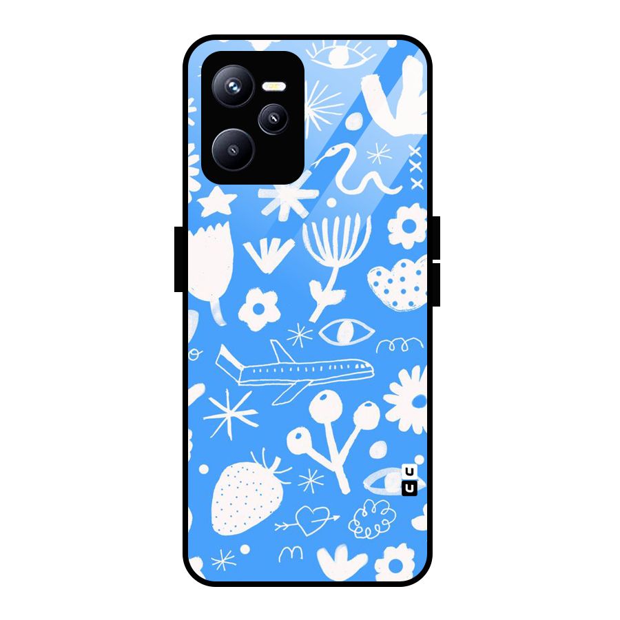 Space Blue Pattern Glass Back Case for Realme C35