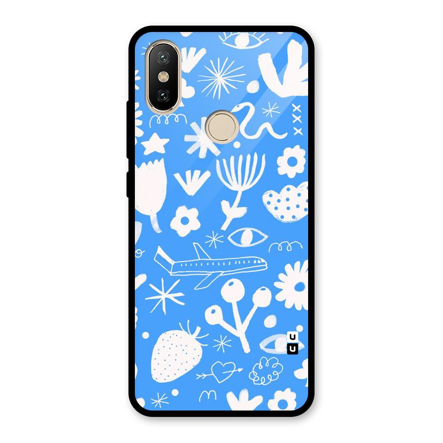 Space Blue Pattern Glass Back Case for Redmi A1