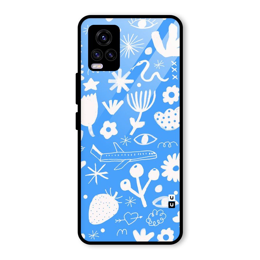 Space Blue Pattern Glass Back Case for Vivo V20 2021