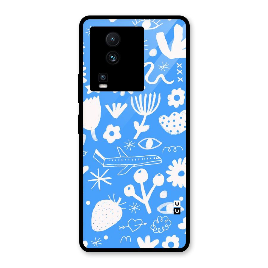 Space Blue Pattern Glass Back Case for Vivo iQOO Neo 7 Pro
