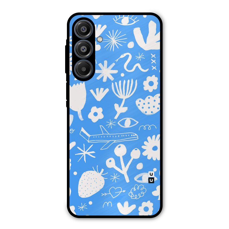 Space Blue Pattern Metal Back Case for Galaxy A16 5G