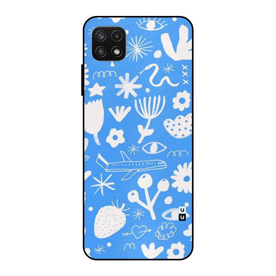 Space Blue Pattern Metal Back Case for Galaxy A22 5G