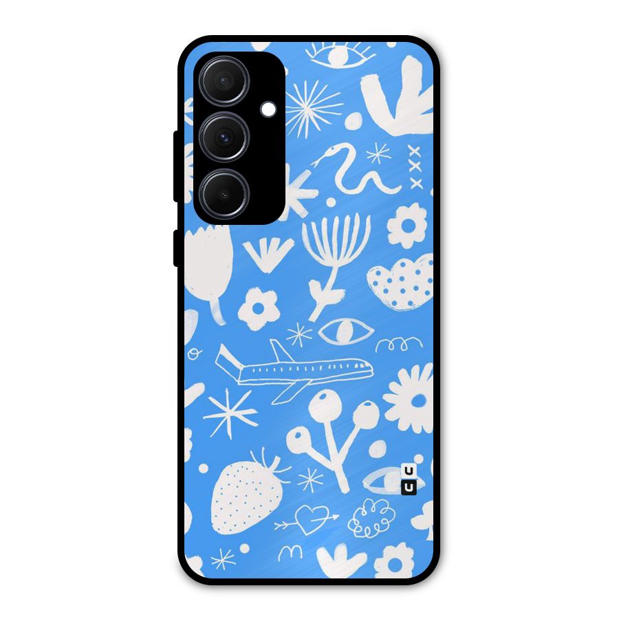 Space Blue Pattern Metal Back Case for Galaxy A35