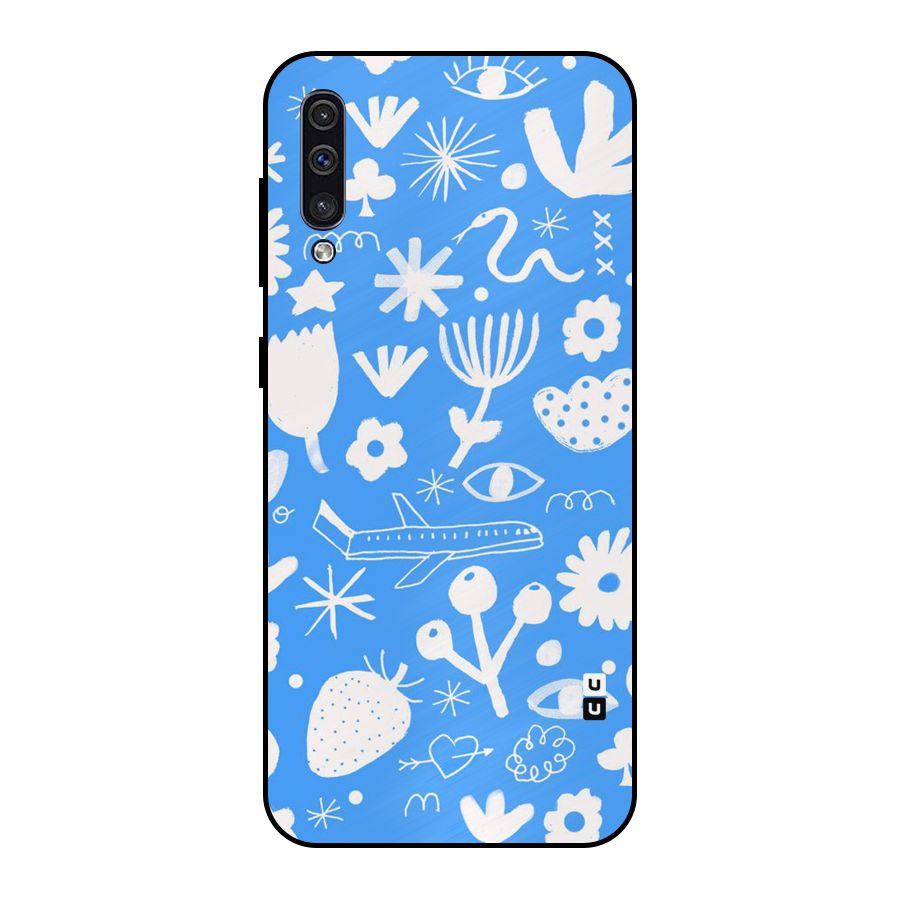 Space Blue Pattern Metal Back Case for Galaxy A50