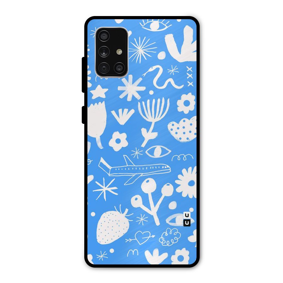 Space Blue Pattern Metal Back Case for Galaxy A71
