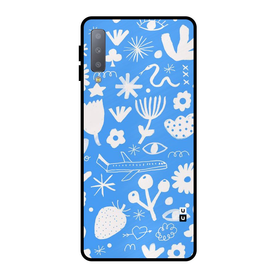 Space Blue Pattern Metal Back Case for Galaxy A7 (2018)