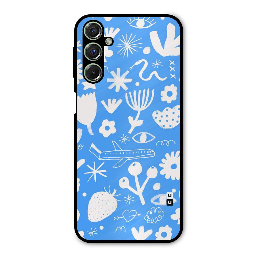 Space Blue Pattern Metal Back Case for Galaxy F34