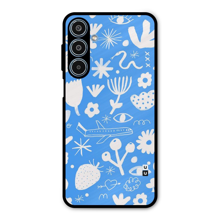 Space Blue Pattern Metal Back Case for Galaxy M35
