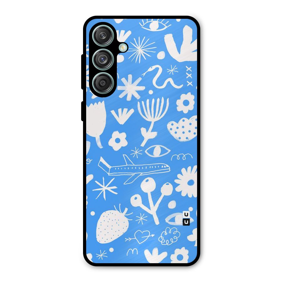 Space Blue Pattern Metal Back Case for Galaxy M55 5G