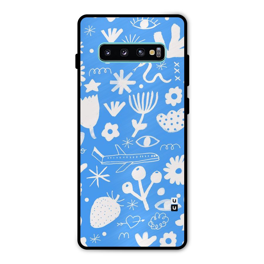Space Blue Pattern Metal Back Case for Galaxy S10 Plus