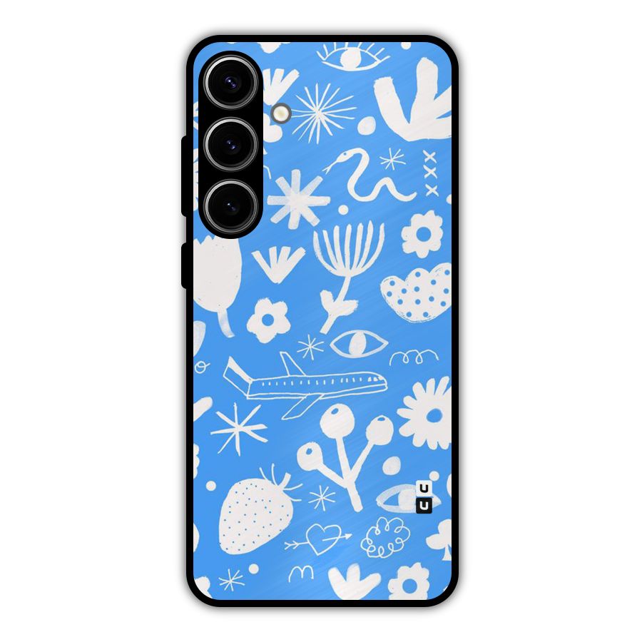 Space Blue Pattern Metal Back Case for Galaxy S24 Plus