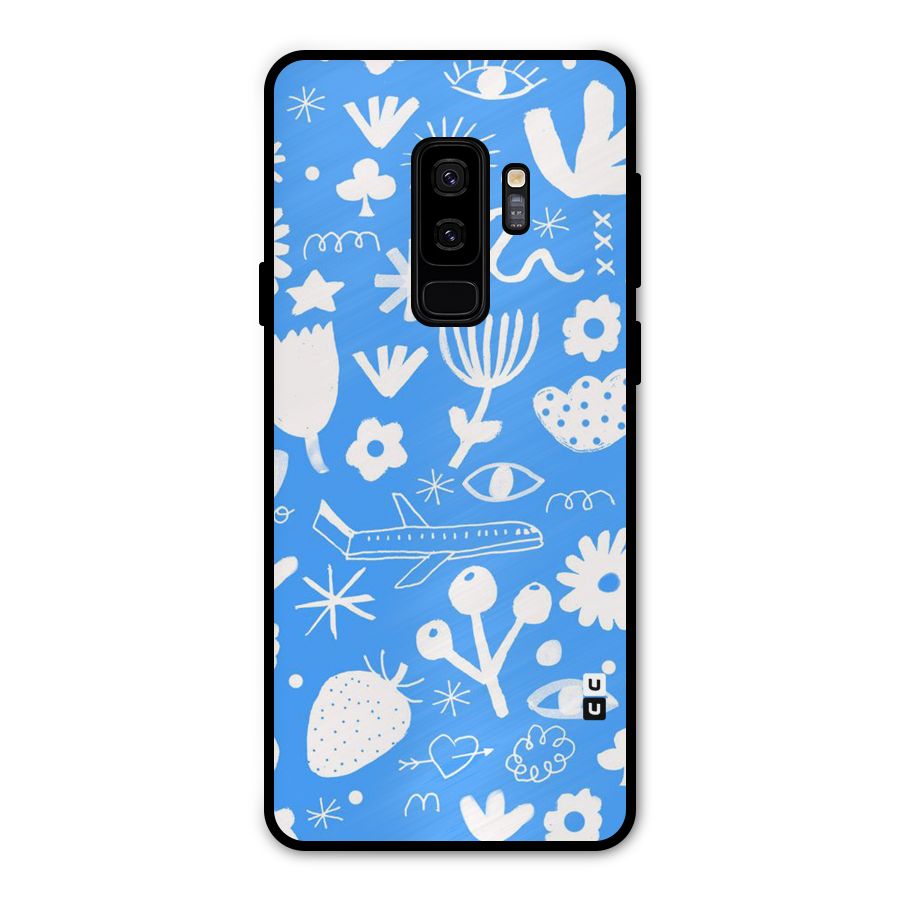 Space Blue Pattern Metal Back Case for Galaxy S9 Plus