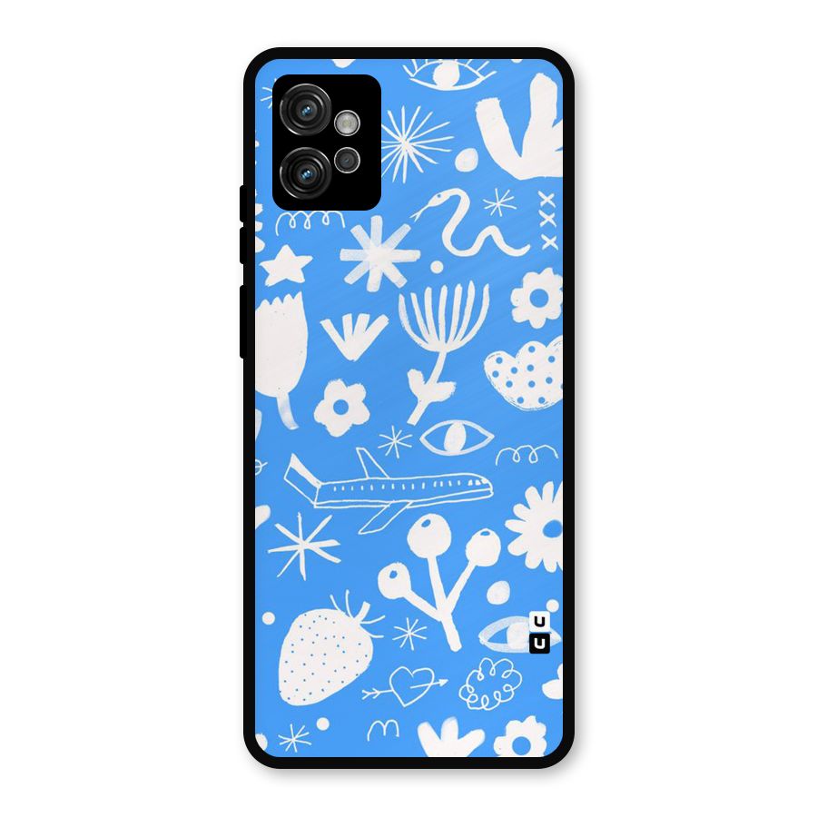Space Blue Pattern Metal Back Case for Moto G32